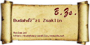 Budaházi Zsaklin névjegykártya